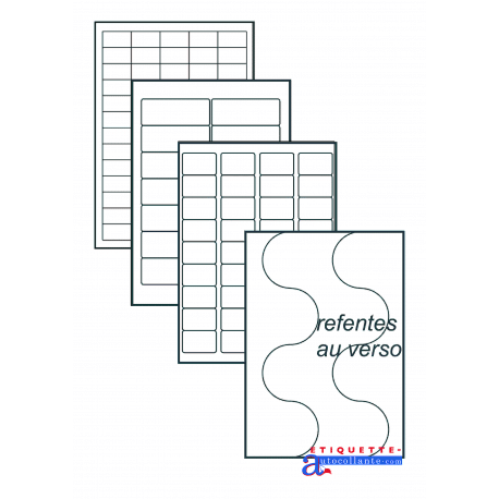 planches A4 de 33 étiquettes imprimante 63,5 x 25,4 code 8837