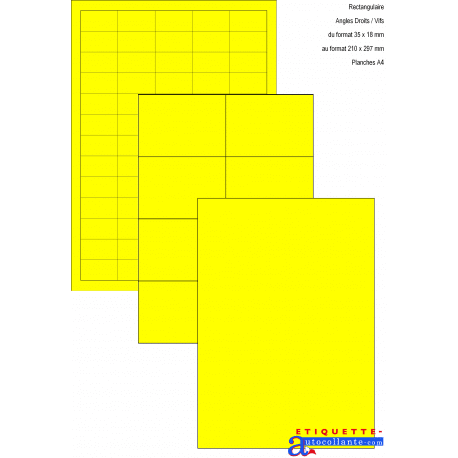 Planches A4 d'étiquettes autocollantes