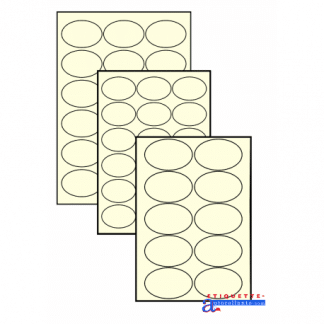 Étiquette en planche A4 Vergé Crème rondes
