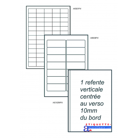 Étiquettes adhésives en feuilles A5/A4/A3