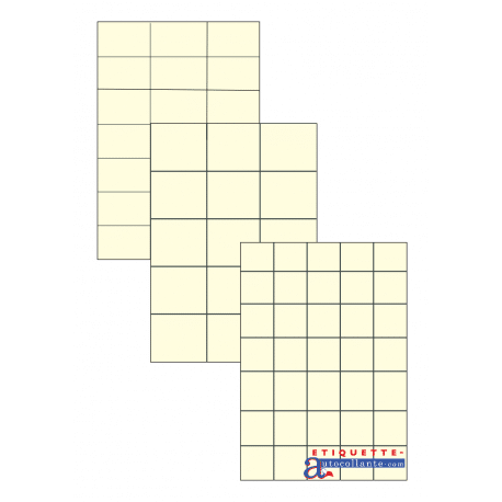 Étiquette en planche A4 Vergé Crème Ovales